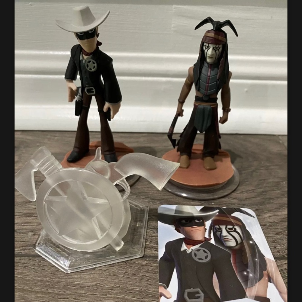 Disney Infinity Lot: Lone Ranger ,Tonto, Crystal & Card